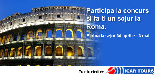 Concursuri online: Castiga un sejur de 3 nopti la Roma, de 1 Mai