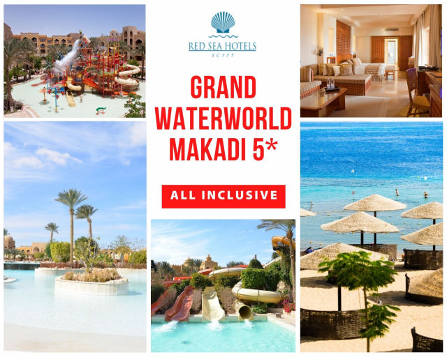 28.09 Zbor din Cluj Egipt Hurghada, GRAND WATERWORLD MAKADI all inclusive 520 euro/7 nopti/taxa aeroport incluse+transfer