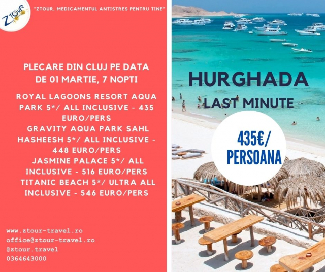 SUPER LAST MINUTE HURGHADA - PLECARE DIN CLUJ