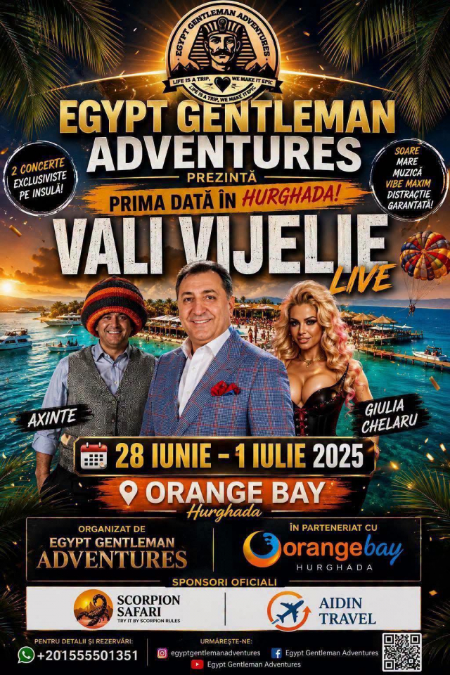 concert VALI VIJELIE🐪 HURGHADA 🐪 Rewaya Luxury Resort 5* cu Super UAI ✈️ TIMISOARA - HOTEL NOU deschis 01.06.2026