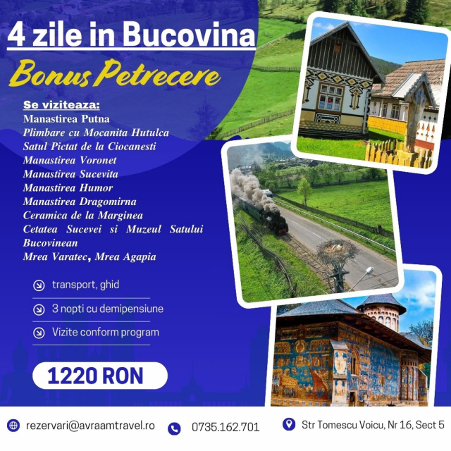 Circuit in Bucovina de Sfanta Marie – 4 zile